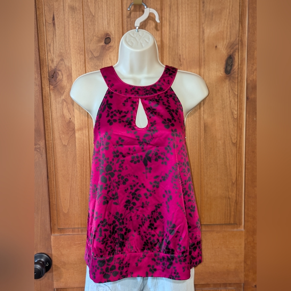 The Limited Pink and Black Floral Tank Top